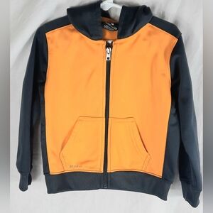 Nike Dri Fit Toddler Sweat Jacket Hoodie Size 3T Yellow Gray Zip Front